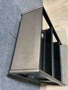 Black Wooden Two-Tier Shelving Unit with Open Design
