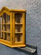Wall-Mounted Wooden Display Cabinet with Glass-Paneled Door