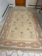 Flatweave Area Rug With Geometric and Floral Motif