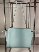 Mint Green Handbag with Gold-Tone Hardware and Shoulder Strap