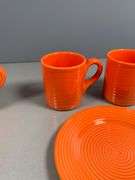 8 Brushes Earthenware Coffee Mugs and Plates