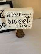 Decorative Wooden Signs Including ‘Soap and Water,’ ‘Home Sweet Home,’ and More