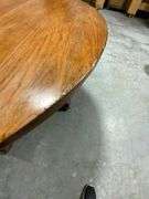 Round Wooden Dining Table with Pedestal Base