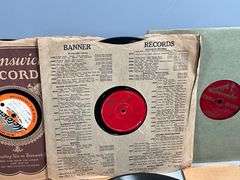 Over 30 Vintage 78 RPM Records with Assorted Labels and Sleeves