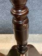 Three-Legged Wooden Plant Stand with Scalloped Top