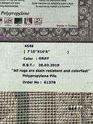 Lara Collection Gray Polypropylene Area Rug, Made in Turkey