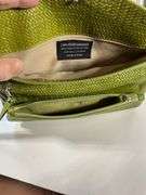 Gianni Chiarini Green Genuine Leather Woven Shoulder Bag, Made in Italy