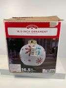 Holiday Time 16.5-Inch White Ornament with Red Snowflakes and Gold Cap