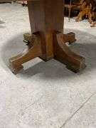 Round Wooden Dining Table with Pedestal Base