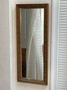 Rectangular Wall Mirror With Ornate Gold-Tone Frame