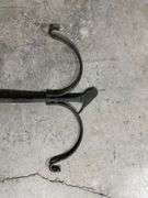 Tall Metal Garden Hook with Two Pronged Base, bird at the center and Dual Hook Design, 9 Feet Tall