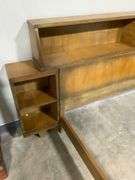 1953 MCM Chinchilla Full Size Bed Frame with Headboard, Footboard, and Side Rails