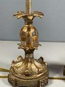 Gold and Silver Colored Table Lamps with Crystal Accents