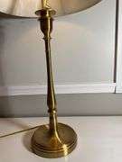 Ralph Lauren Brass Table Lamp With Tapered Base and Fabric Shade