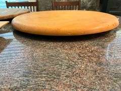 Three Wooden Lazy Susans with Largest Measuring 18 Inches Round