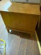 Wooden Chest of Drawers With Metallic Handles and Three Compartments