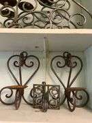 Wrought Iron Candle Holders With Scroll Designs