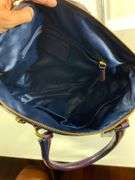 Coach Purple Patent Leather Tote Bag With Gold Hardware