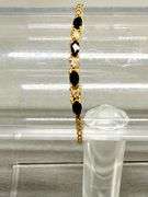 14k Yellow Gold Bracelet with Sapphires and Diamonds, 7 Inches