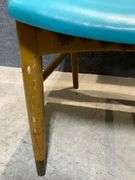 Vintage Chairmasters Inc, Wooden Chairs with Turquoise Vinyl Upholstery