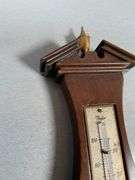 Taylor Mahogany Wall Stormoguide and Thermometer with Inlay Decoration