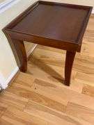 Wooden Side Table with Raised Edge Trim