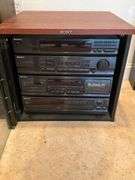Sony Audio System with Cabinet Including Multiple Units
