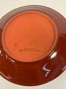 Handcrafted Red Ceramic Plate With ‘Joy’ and Leaf Design
