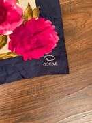Oscar Navy Silk Scarf with Floral Design