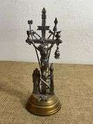 Arma Christi Religious Figurine with Crucifix and Passion Symbols