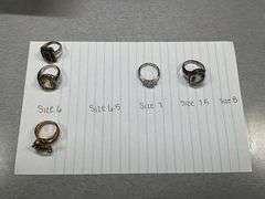 Five Marked 925 Rings with Various Sizes and Stones