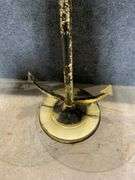 Anchor-Themed Metal and Glass Side Table with Round Top