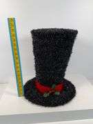 Tall Black Top Hat Tree Topper, 16-Inches Tall