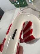 Christmas Themed Ceramic Serveware Including Santa Plates, Glass Bowl, and More