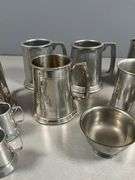Pewter, Silver Toned Mugs, Salt Shakers, and Accessories