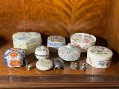 Ceramic and Metal Decorative Boxes and Small Trinket Holders