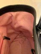 Dooney & Bourke Monogrammed Fabric Tote Bag With Leather Handles and Pink Interior
