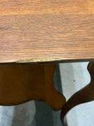 Wooden Side Table with Lower Shelf and Cabriole Legs