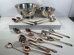 Pewter, Silver Plated and Silver Toned Serving Pieces