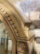 Ornate Wood and Glass Display Cabinet With Arch Top and Interior Lighting