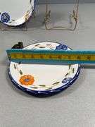 Furio Home 8-Inch Ceramic Plates with Floral Design