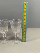 Four Clear Goblets with Bubble Detailing and Decorative Stems