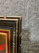 Abstract Painting of Matador in Dark Wood Frame With Gold Inner Lip