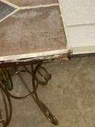 Tile Top Plant Stand with Metal Base