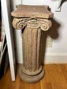 Composite Material Column Pedestal with Decorative Greek-inspired Design