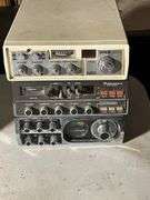 Three Vintage CB Radio Units: Pace 8015, Motorola System 500, and Electroscan