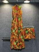 Circa 1960s Multicolor Floral Patterned Dress and Shorts Set