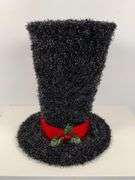 Tall Black Top Hat Tree Topper, 16-Inches Tall