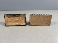 Copper-Finished Baby Shoe Bookends on Decorative Bases