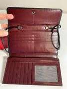 3 Lodis Leather Accessories: Black Clutch, Red Wallet, Black Card Holder